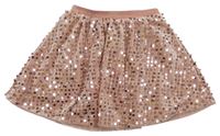 Staroružová zamatová sukňa s flitrami Primark