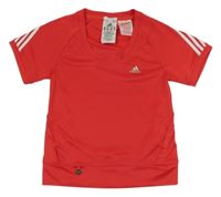 Červené sportovní funkční tričko s logem Adidas