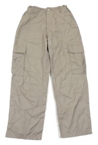Béžové plátenné loose cargo nohavice H&M