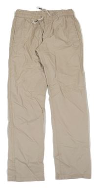 Béžové plátěné jogger kalhoty Mango