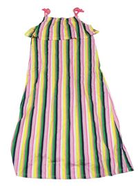 Farebné pruhované maxi šaty s volánikom George