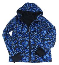 Modro-černá army softshellová bunda s kapucí crivit