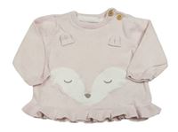 Svetloružový ľahký sveter s ňufáčikom  Mothercare