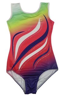 Růžovo-zeleno-fialové vzorované cvičební body s kamínky 