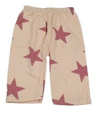 Svetloružové ľahké tepláky s hviezdami