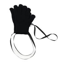 Černé prstové pletené rukavice 