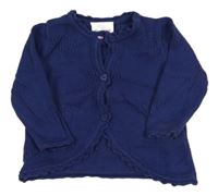 Tmavomodrý perforovaný prepínaci ľahký sveter Topomini