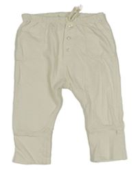 Smotanové ľahké tepláky s vreckami