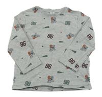 Šedé triko s obrázky Topolino