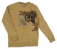 Hnědá mikina s motorkou 