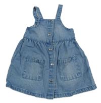 Světlemodré propínací riflové šaty s kapsami Topomini