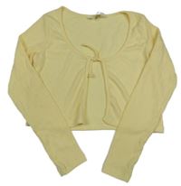 Žlté rebrované úpletové bolerko H&M