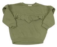 Khaki mikina s volánikom