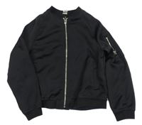 Čierna ľahká bunda so zipy Tu