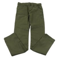 Tmavozelené skinny rifle Zara