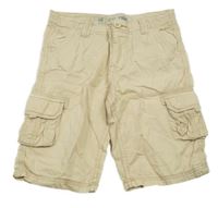 Smetanové plátěné kraťasy s kapsami Denim Co.