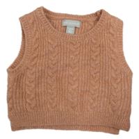 Staroružová vzorovaná crop pletená vesta Primark