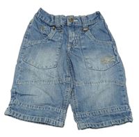 Svetlomodré rifľové kraťasy s vreckami