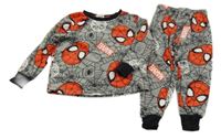 Šedé plyšové pyžamo se Spidermanem 