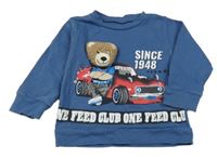 Modré triko s autem a medvědem 