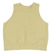 Žlutý froté crop top H&M