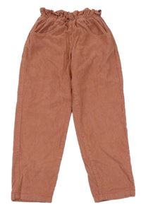 Starorůžové paper bag manšestráky Topolino