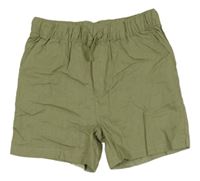 Khaki lněné kraťasy Lily & Dan