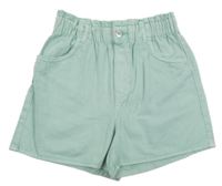 Mintové rifľové kraťasy H&M