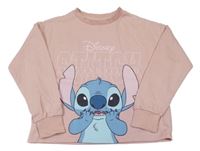Světlerůžová oversize lehká mikina se Stitchem Disney