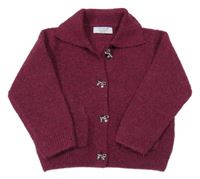 Vínový prepínaci vlnený sveter s vreckami Primark