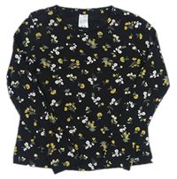 Čierne kvetinové tričko C&A