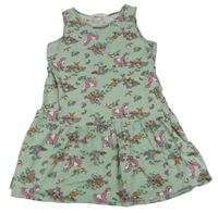 Tyrkysové šaty so zvieratkami H&M