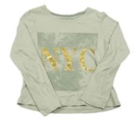 Mintové tričko s nápisom Primark