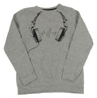 Sivá mikina so sluchátky Bluezoo