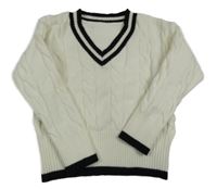 Bielo-čierny vzorovaný sveter Shein