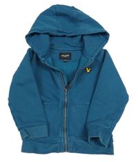 Petrolejová prepínaci mikina s kapucňou lyle&scott