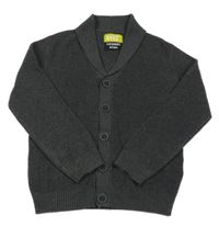 Tmavošedý propínací svetr 