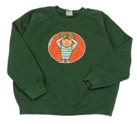 Tmavozelená mikina s potlačou