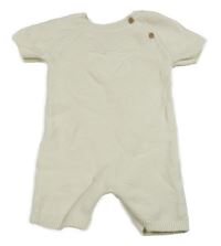 Smotanový svetrový kraťasový overal s medvedíkom F&F