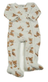 Biely plyšový overal s laněmi Ergee