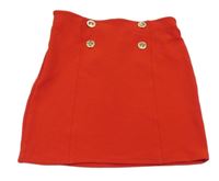 Červená sukňa s gombíky Shein