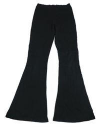 Čierne rebrované flare legíny Matalan