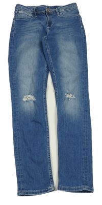 Modré teplákové skinny rifle s prošoupáním Denim Co.