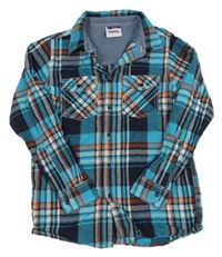 Modro-bílo-oranžová kostkovaná košile Yigga