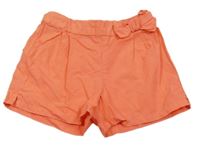 Lososové plátenné kraťasy s mašlou