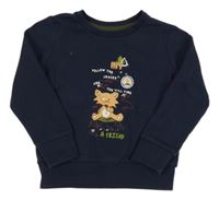 Tmavomodrá mikina s líškou a nápismi Pocopiano