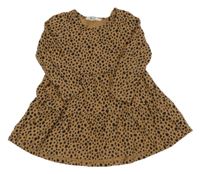 Hnedo-čierne bodkovaná é šaty H&M