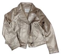 Růžový lesklý koženkový crop křivák Primark