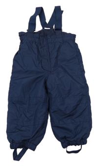 Tmavomodré šusťákové laclové oteplovačky H&M