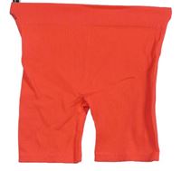 Dámské neonově oranžové žebrované elastické kraťasy Primark 